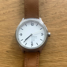 Mondaine Helvetica Swiss Made Quartz White Dial Date Brown Leather MH1R3610LG