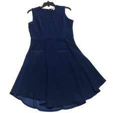 H & M Navy Blue dress women’s Sleeveless Pleated size 10