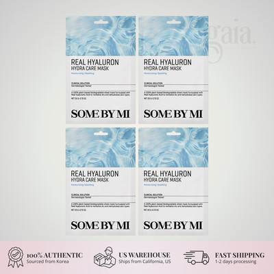 SOME BY MI Real Care Mask Hyaluron Hydra   4 Sheets for Deep Hydration & Glow