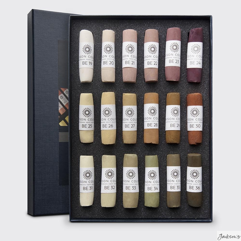 Unison Colour Soft Pastel Sticks Pure Pigment Set Of 18 Brown Earth 19-36 Art...