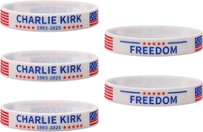 Charlie Kirk Patriot Silicone Wristbands - Pray for Justice & Freedom