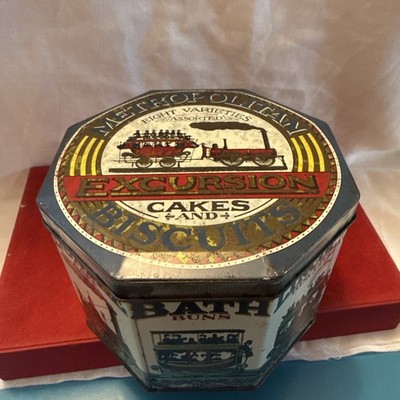 Vintage Excursion Metropolitan Kuchen und Kekse Oktogan geformte Dose