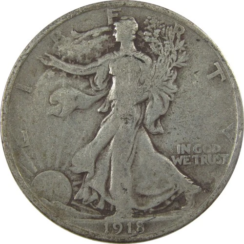 1918 Liberty Walking Silver Half Dollar VG Very Good SKU:I24546