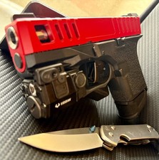 Custom Glock 26 Gen 3 Slide Fiber Optic Sights Complete G26 Upper  FREE KNIFE