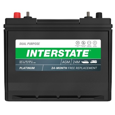 Interstate Batteries Marine/RV Group Size 24 Dual Purpose AGM Battery 12V 70Ah