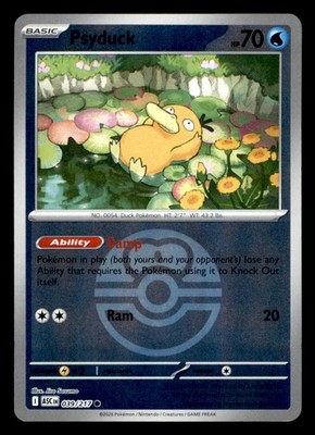 Psyduck (Love Ball) 039/217 Common Ascended Heroes Pokemon Reverse Holo NM