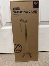 Quad Cane Adjustable Walking Cane With Offset Soft Cushion Handle for Men Women