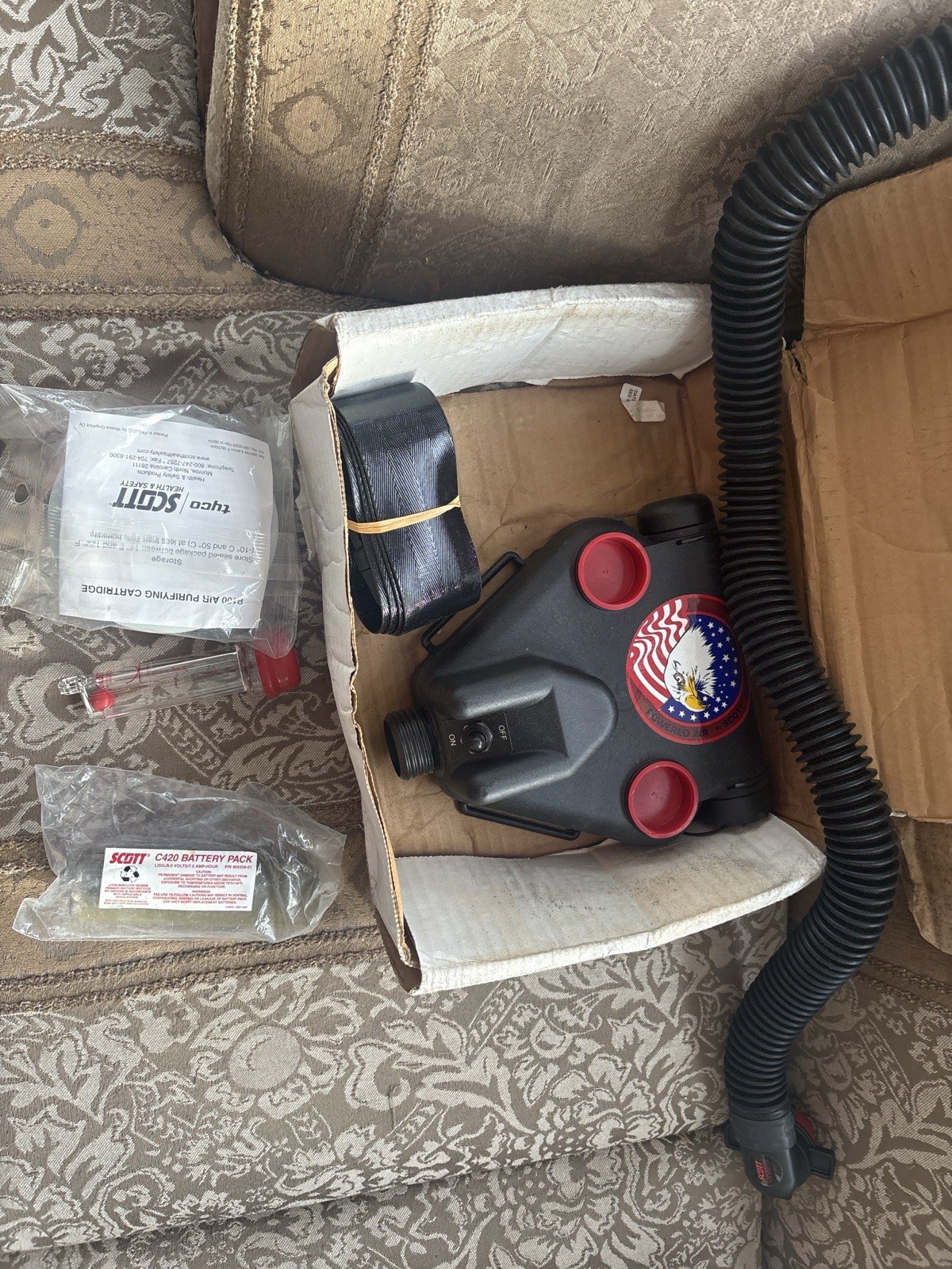 Scott C420 PAPR NOS Blower 805562-01 Hose 805370-02 P100 Filter