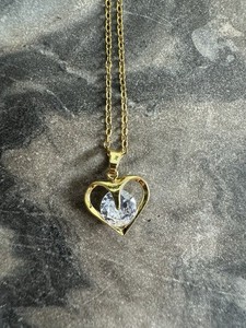 Authentic Womens Necklace Heart Pendant 18K Gold Plated Stainless Steel Jewelry Gift New