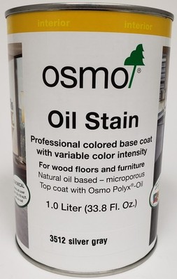 Osmo Oil Stain Wood Finish 3512 SILVER GRAY Interior 1.0 L Dented Can