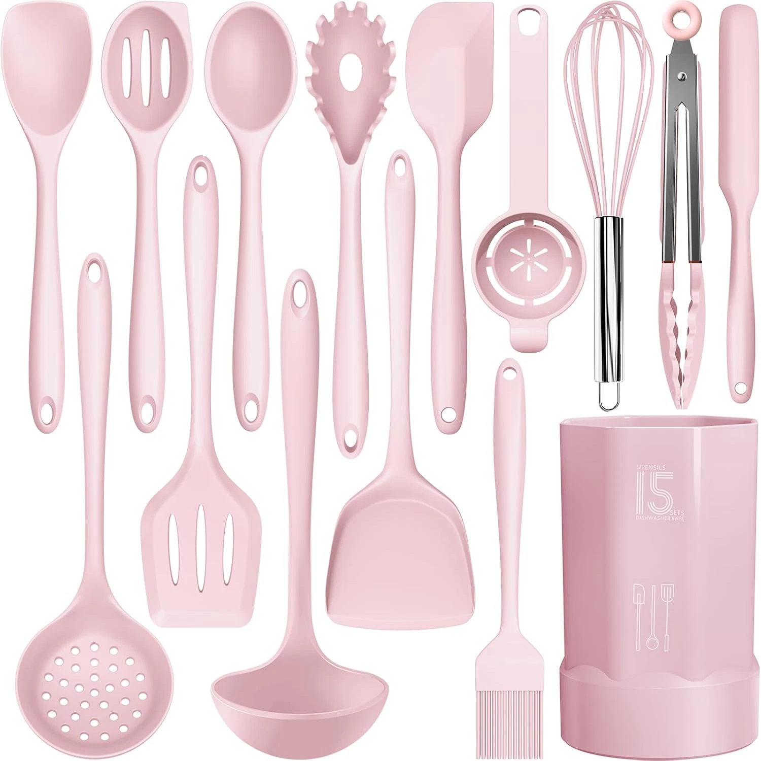 Silicone Cooking Utensils Set - 446°F Heat Resistant Kitchen Utensils, Spatula,T