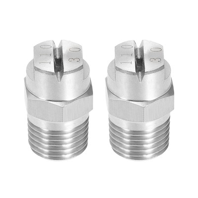 2Pcs Flachstrahldüse Spitze - 304 Edelstahl Düse 1/4BSPT 110Grad, 3,6mm Öffnung