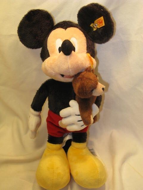 Steiff Disney D100 Mickey Mouse with Mini Teddy Bear | eBay