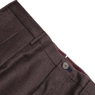 Incotex NWT Dress Pants Size 50R (US 34) Carrot Fit Super 100's in Brown Wool
