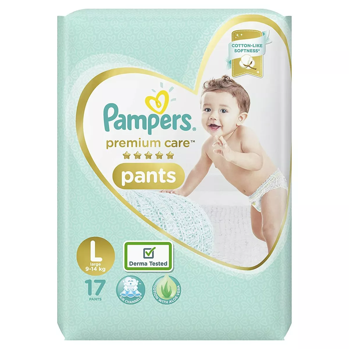 Pampers Premium Care Pants Baby Diapers Large size 17 Count