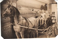 2 vtg arcade studio photos boys girl women sit horse wagon buggy Atlantic city