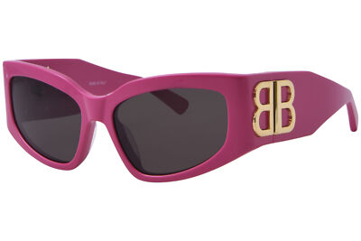 Balenciaga BB0321S 006 Sunglasses Women's Pink/Gold/Grey Lenses
