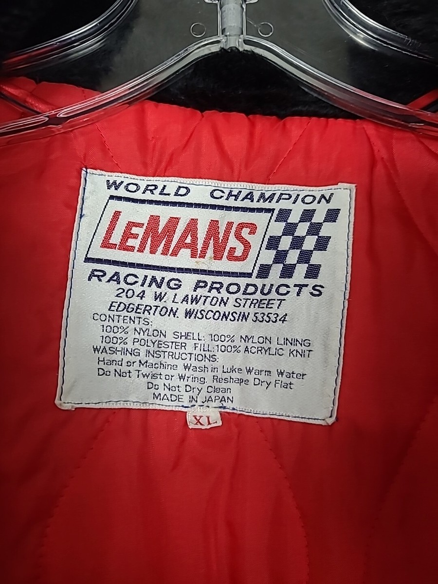 LeMans Coveralls Pit Crew Hooded Black Nylon Belted VINTAGE Extra