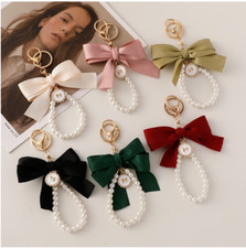 Bow Keychain Key Chains Cute Keychain Bowknot Key Ring Bowknot Pearl Keychains