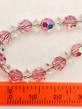 Vintage Swarovski Crystal Round Beads Pink AB Qty: 21