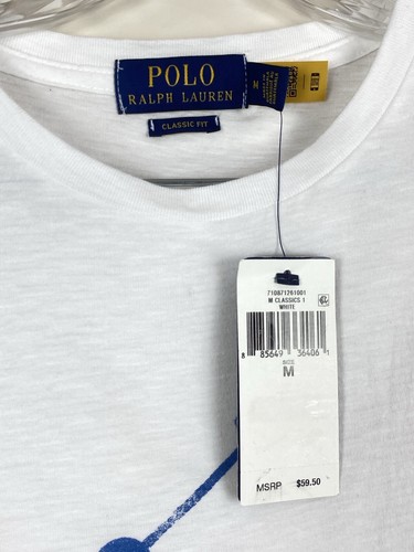 Polo Ralph Lauren Big Pony Classic Fit Short Sleeve Crewneck T-Shirt White M - Picture 3 of 5