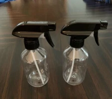 Plastic Spray Bottles Clear and Brown Refillable Container Empty 10 ounces