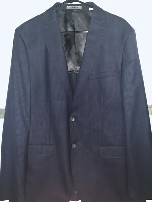 DKNY MEN's Blue Checkered Suit Jacket [44- 46 Chest] Size X