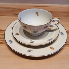 Thomas Ivory Art deco Kaffee Teegedeck mit Goldrand Streublume Sammeltasse