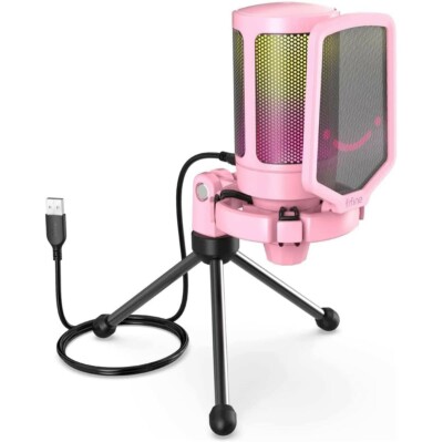 Gaming Mikrofon PC USB Microphone für Computer PS4 PS5 Kondensatormikro RGB-Modi