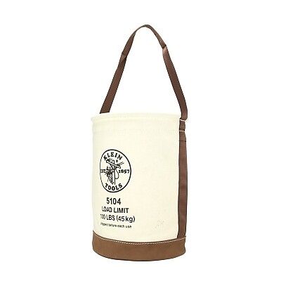 Klein 5104 Leather-Bottom Bucket, 100 lb Capacity, 17\ Height, Off-White - Picture 3 of 3