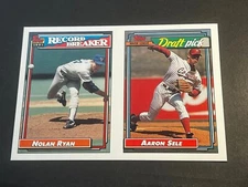 Box 55: 1992 Topps UNCUT PANEL Nolan Ryan Aaron Sele