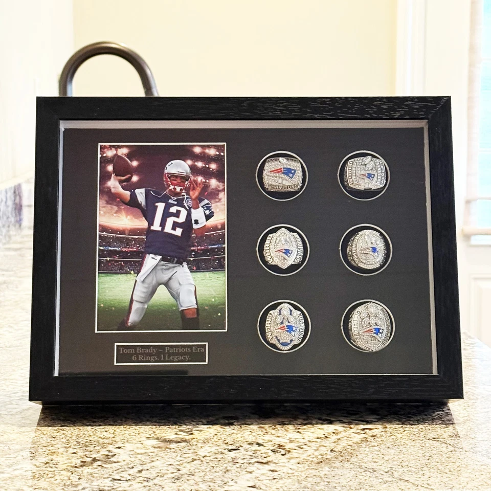 Tom Brady “Patriots Era” Framed Memorabilia – 6X Super Bowl Championship Rings - Image 3 of 4