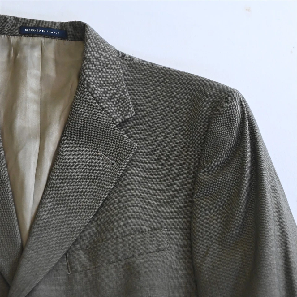 Daniel Cremeiux 40R 36x32 Brown Check 100% Wool Mens Jacket Pants Suit - Image 2 of 4