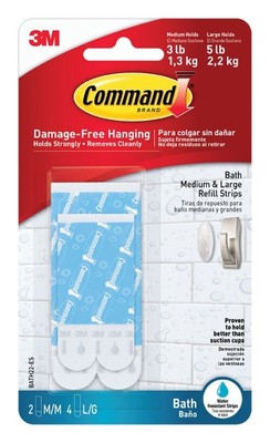 Command Medium/Large Plastic Refill Strips 6 pk (Pack of 6)