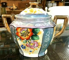 Hand Painted Lusterware Sugar Bowl Made In Japan.