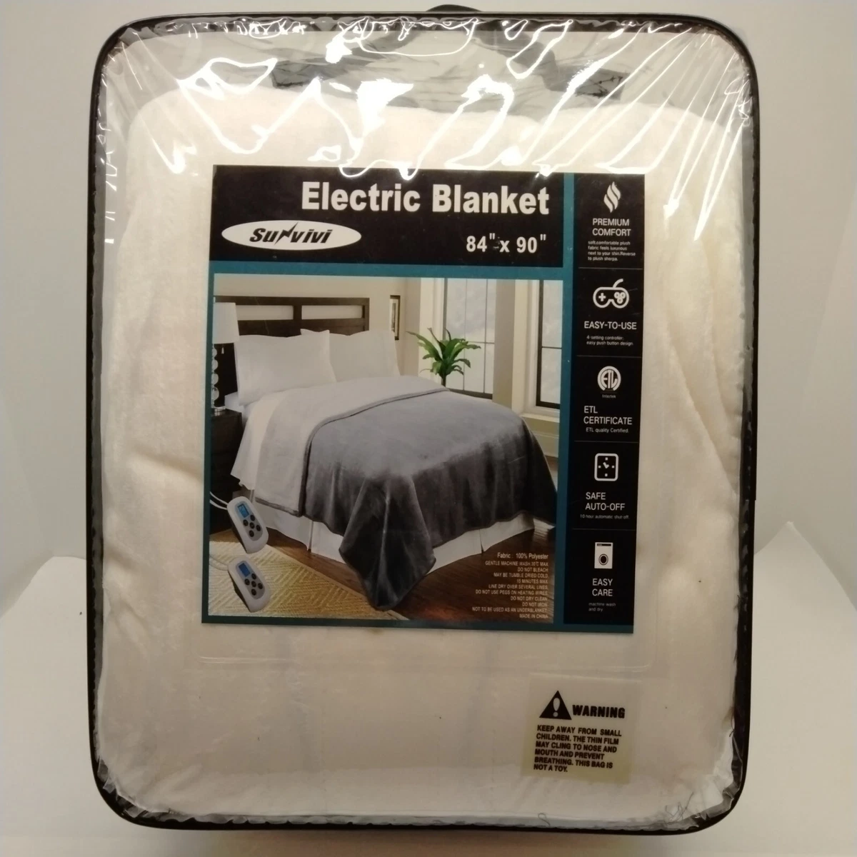 Sunvivi Electric Blanket Heated, Queen Size Blanket with Dual Controllers  84x90u0026#034; | eBay