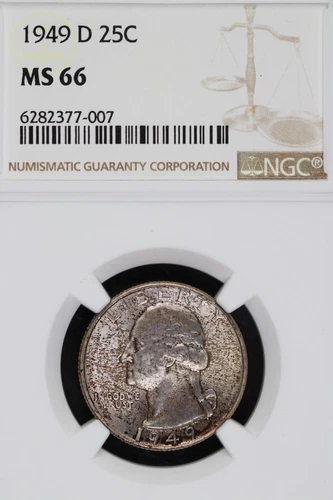 1949 D Washington Quarter NGC MS66 *DoubleJCoins* 1600-90