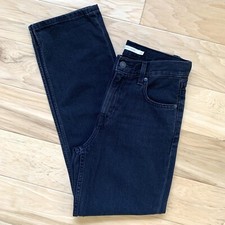 Levi  s Loose Straight Leg Jeans Vtg Black Wash Premium Denim High Rise Size 24