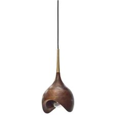 Dråpe Pendant Lamp in Oiled Walnut With Brass Canopy Perfect Pendent For Home
