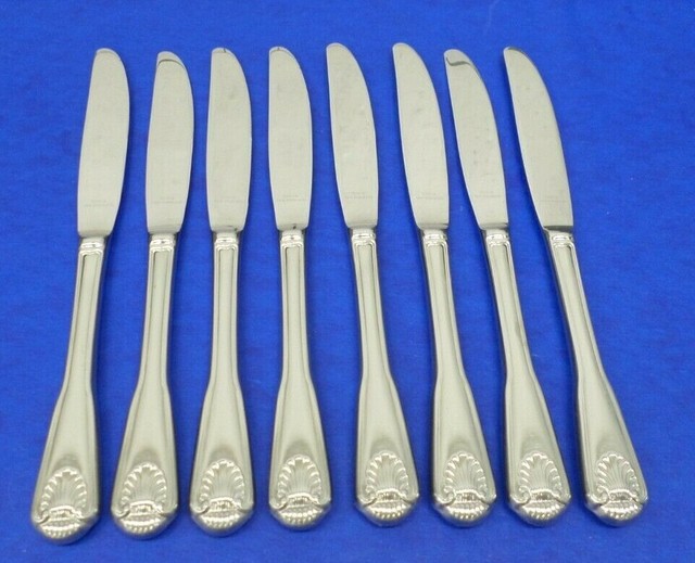 8 Towle LONDON SHELL Satin Handle 18/8 Stainless KOREA Flatware