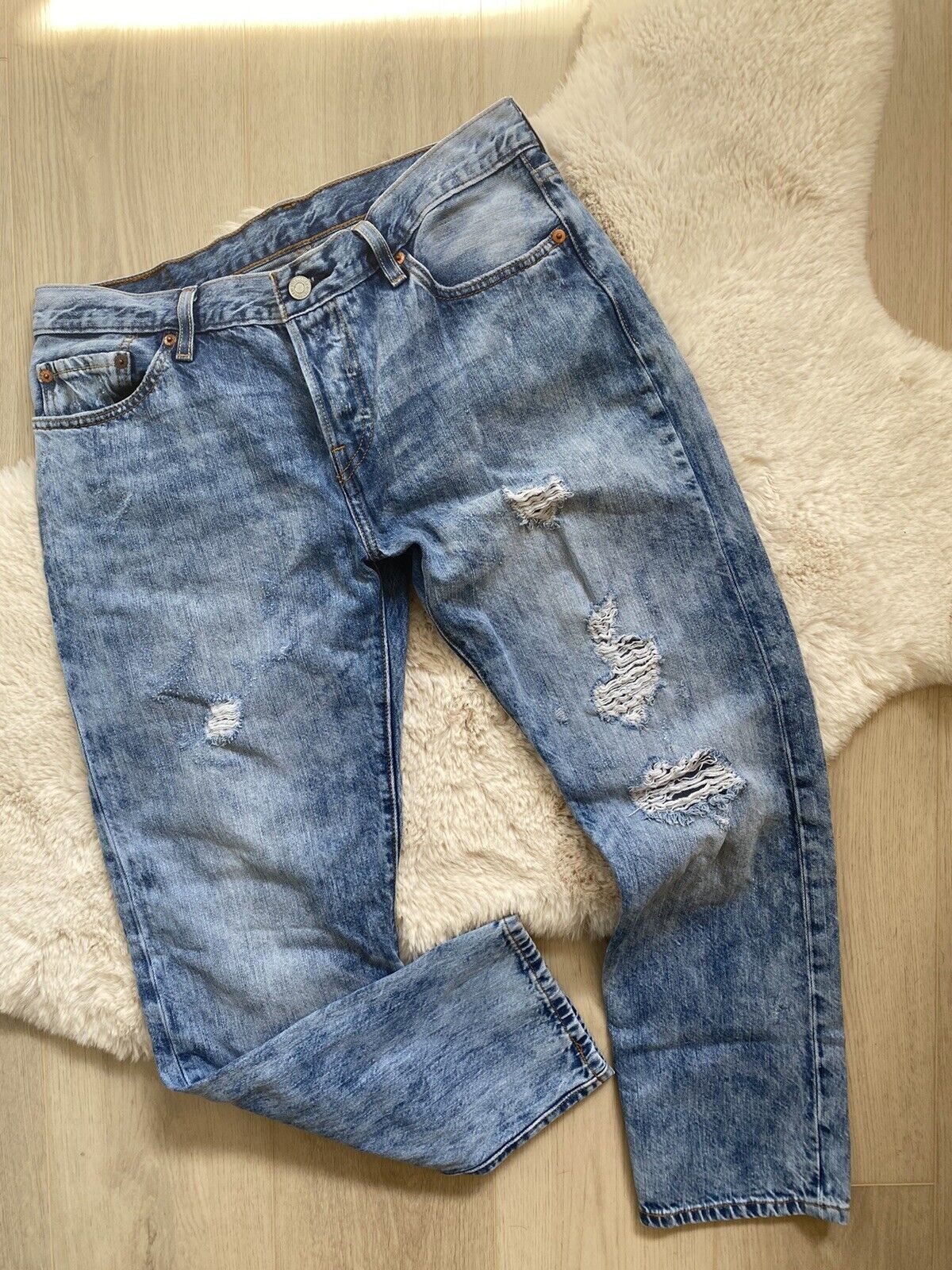 Vintage Levis 501 80s 90s acid wash jeans Straigh… - image 1