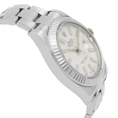 Rolex Datejust II 116334 Acier 18K or Blanc Chaton Cadran Automatique Montre - Photo 4 sur 6
