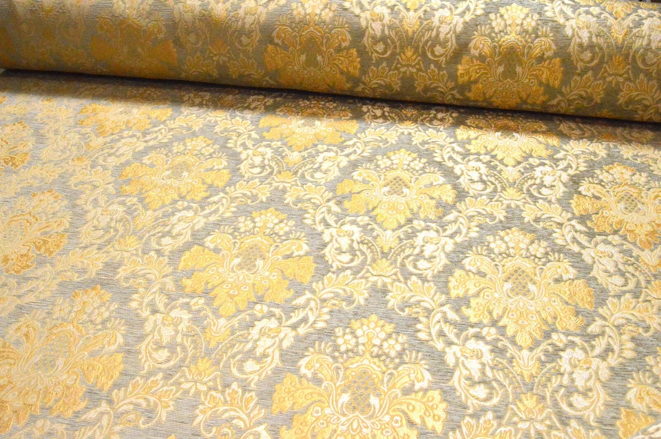 Möbelstoff Bezugsstoff Polsterstoff Meterware Stof Jacquard Ornament Barock Rank