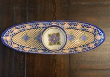 Pottery Barn Del Sol Melamine Oval Chip & Dip Serving Tray and Bowl, New-Other