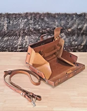Swiss Army Leather Bag Folding Vintage Military Officer Medic Paramedic WW2 WW1