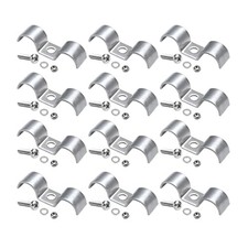 HZEL 12PCS Car Stainless Steel Double Line Clamp, Auto Fuel Lines Clips with