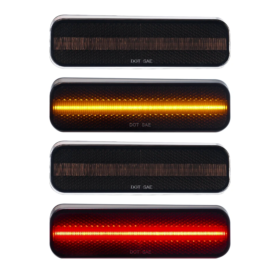 Smoked LED Side Marker Light For Chevy Camaro 1970-1977 Amber& Red Front Rear 4x - Bild 1 von 4