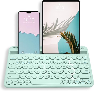 Macally Bluetooth Keyboard for Tablet | Wireless iPad Mint Green 
