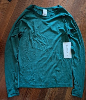 Athleta Women's Size S Teal Green Seamless Long Sleeve Running Top