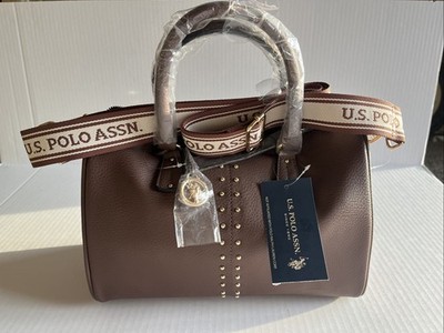 US Polo Assn Satchel Woman s One Size Brown Studded Cross Body Purse 